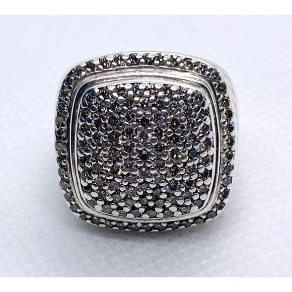 David Yurman Albion Pave Diamond Ring Sterling Silver 925 Size 6 READ - Picture 1 of 16